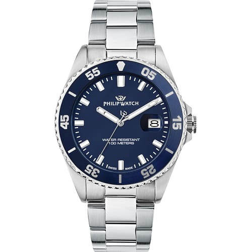 Philip Watch Orologio Uomo Caribe Sport con Quadrante Blu e Bracciale in Acciaio