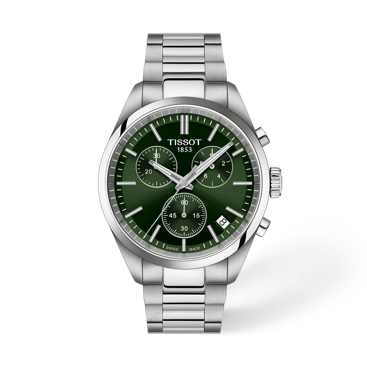 Tissot PR 100 Cronografo Quarzo 40 mm con Quadrante Verde e Bracciale in Acciaio