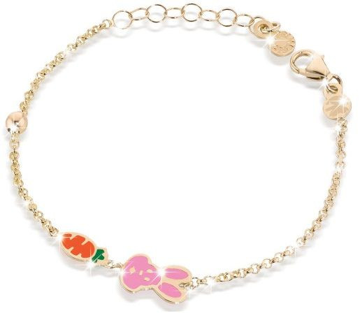 Le Bebé Bracciale Bimbo Coniglio & Carota | Oro 9KT | Regolabile 12-14 cm
