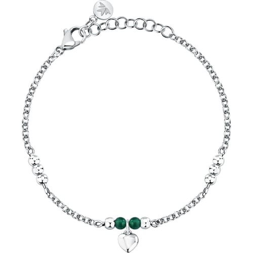 Bracciale Morellato Talismani in acciaio con agata verde e cuore