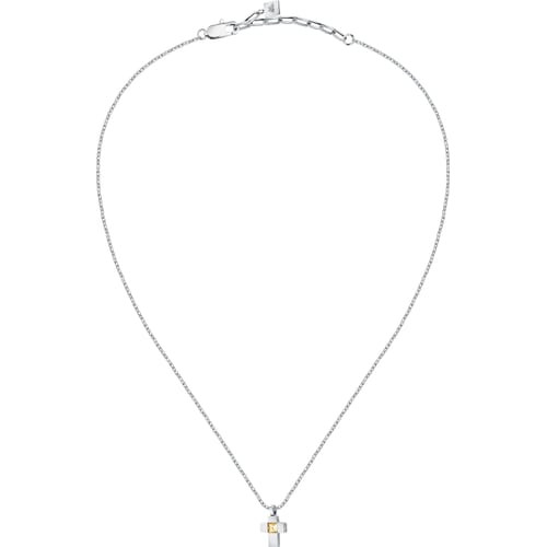 Morellato Collana Uomo Gold Croce in Acciaio Silver e Oro