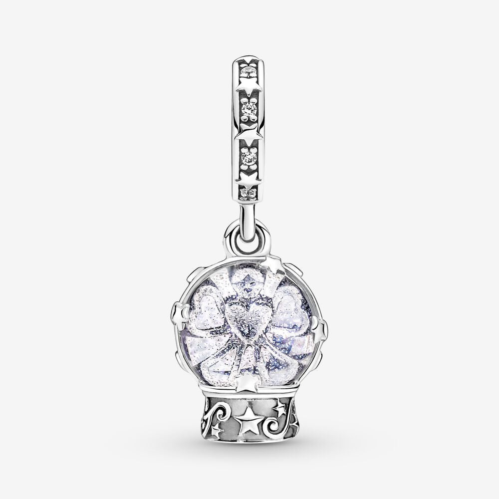 Pandora | Charm | Sfera Natalizia Murano | Argento925 | Incisione Peace Love Joy