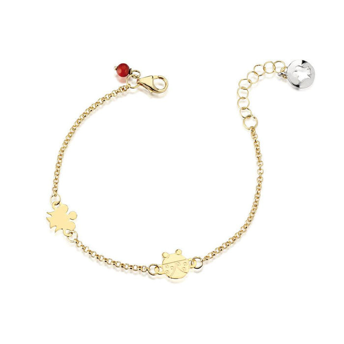 Roberto Giannotti Bracciale Bimbo Angelo & Coccinella | Oro 375 | Portafortuna