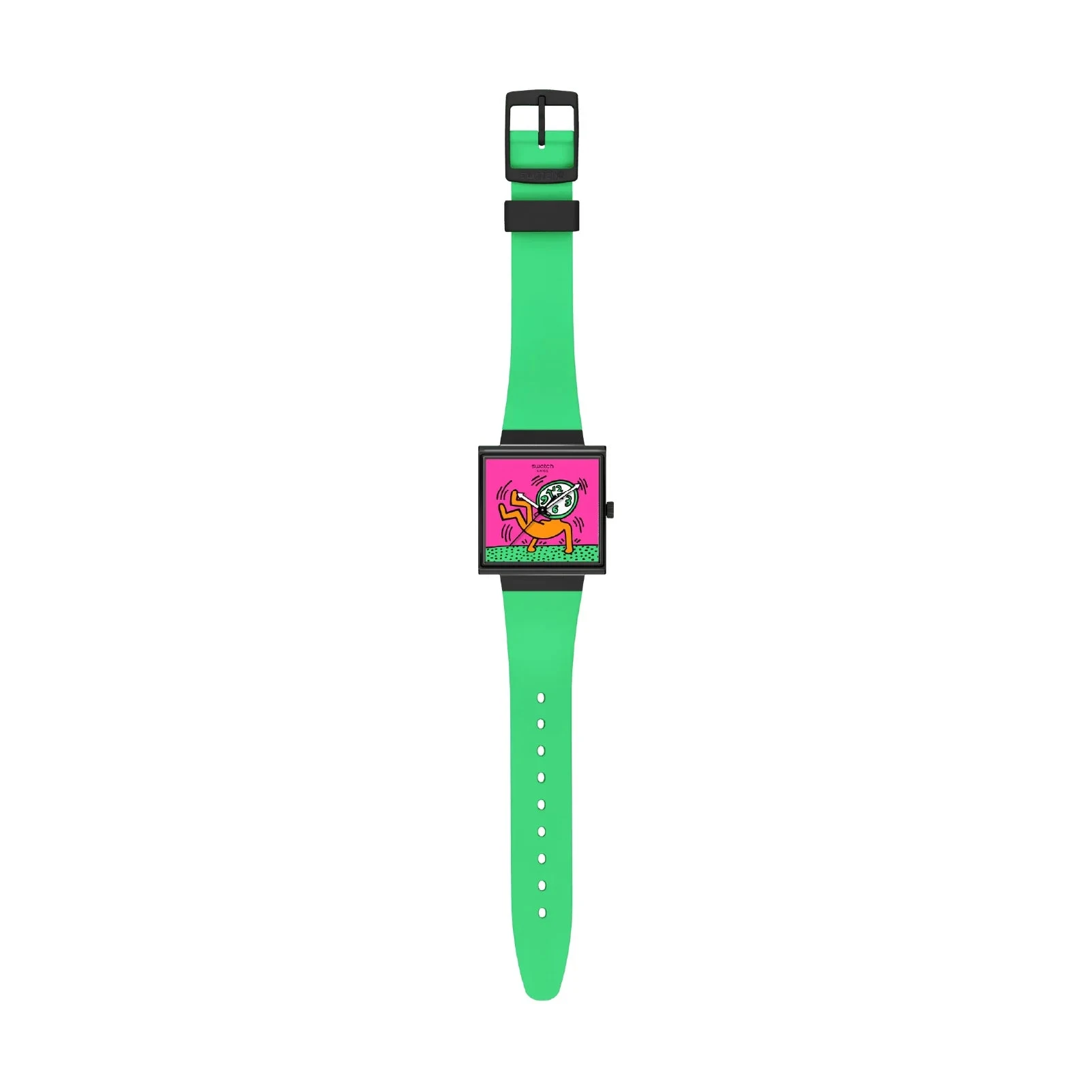 Swatch Orologio Uomo Quadrante Multicolore | Bioceramic | Cinturino Verde Opaco