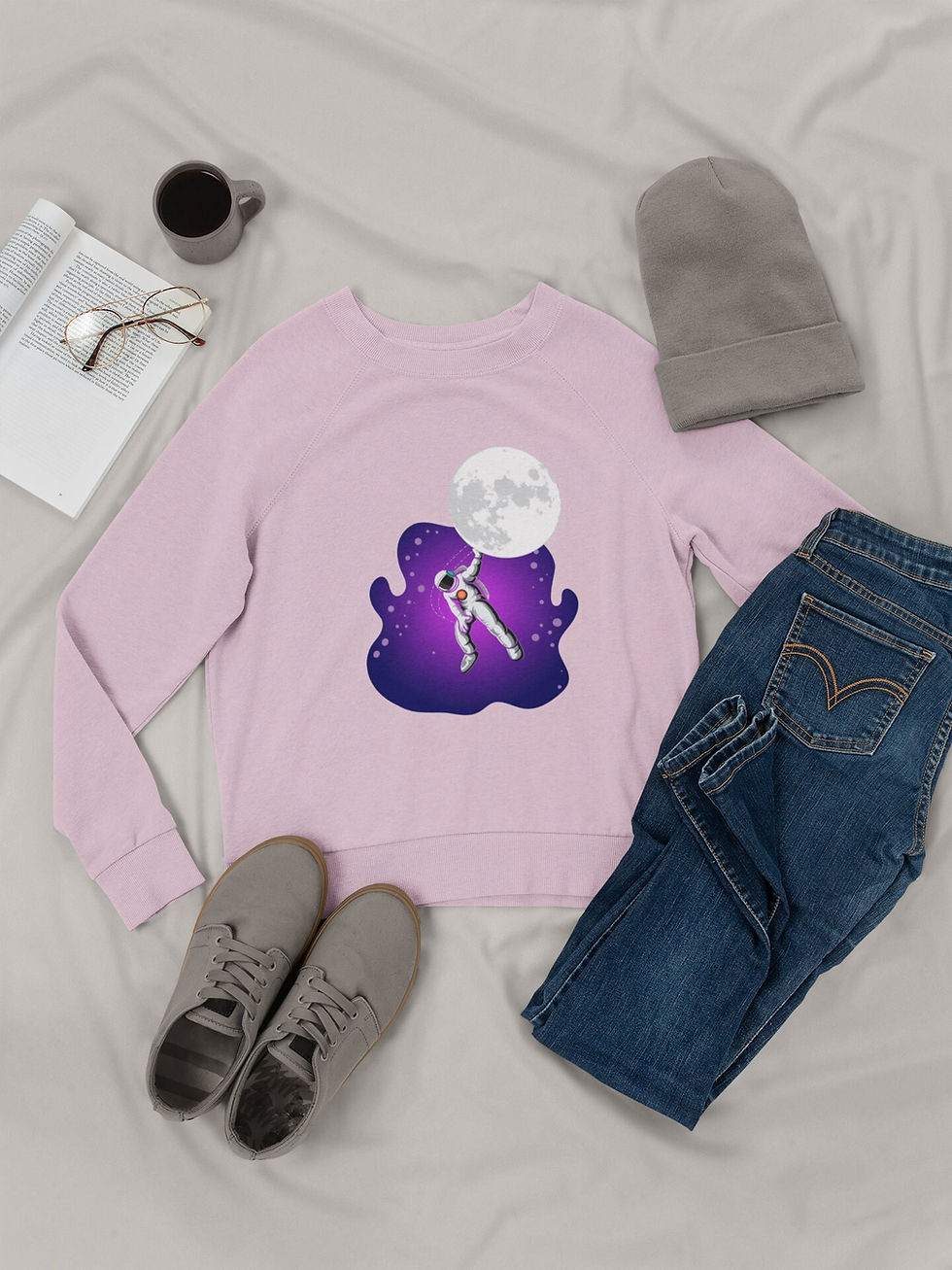Miniatura: Astronaut on the Moon – Pullover Sweatshirt, Casual Sweatshirt, Licensed Swe...