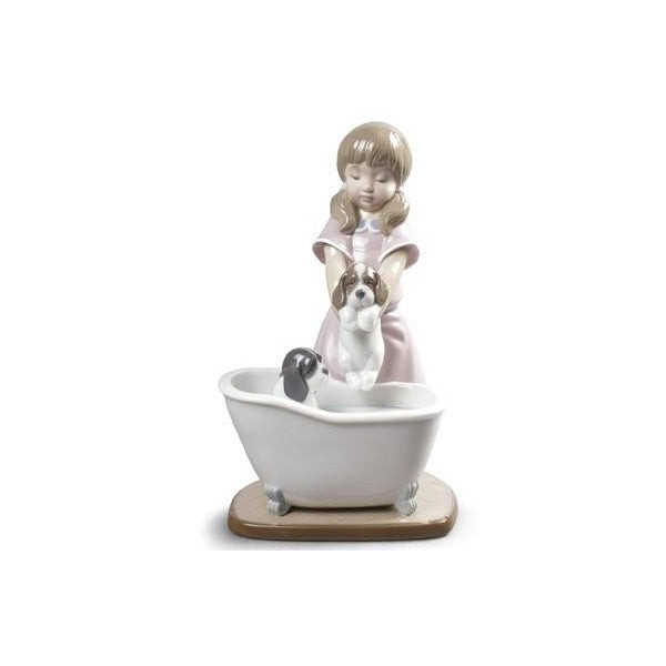 Lladrò Scultura Bagno del Cane | Porcellana | 21 cm