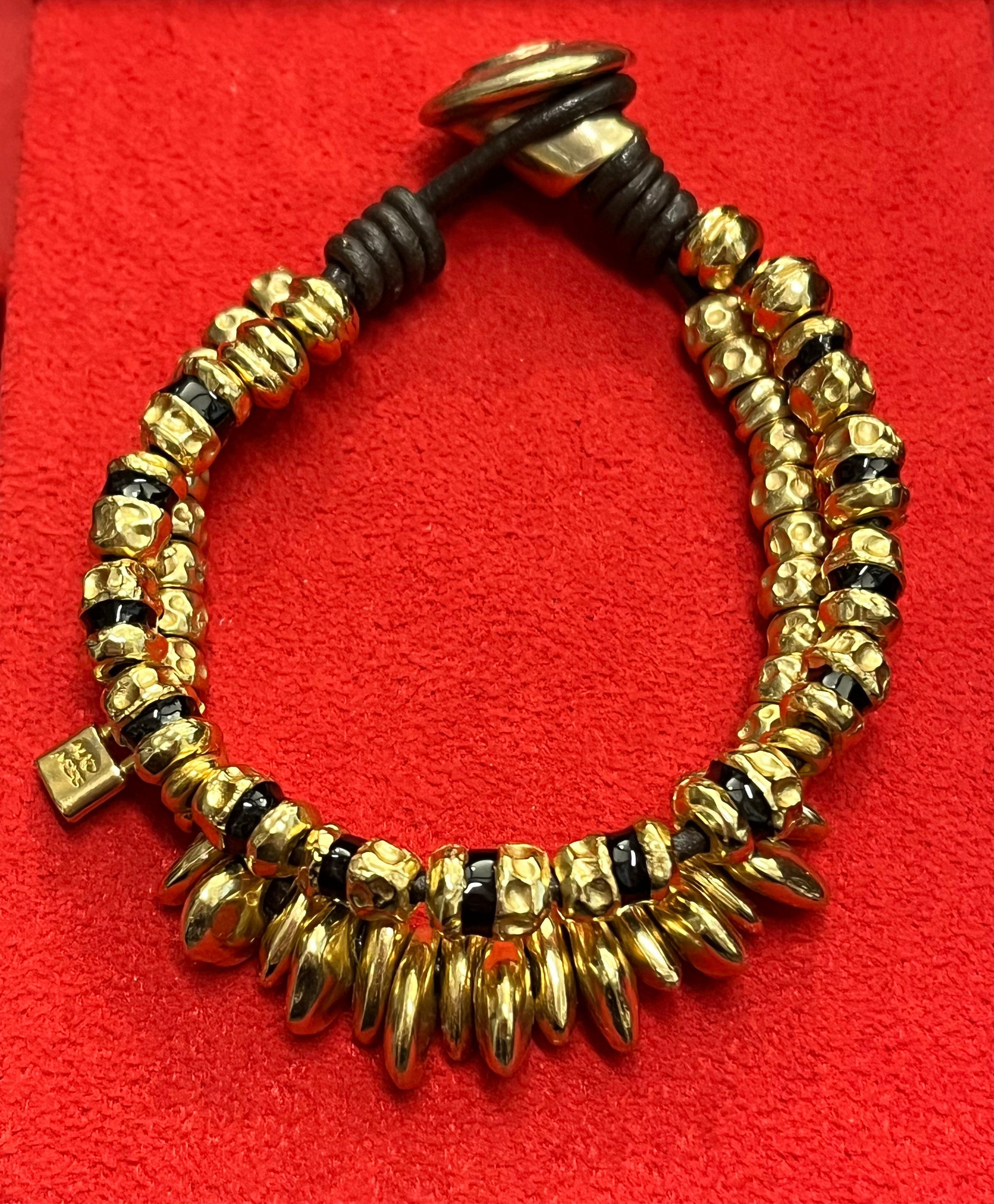 Madness Bracciale Donna Doppio Filo Smalto Nero | Argento Dorato 925 | Lucchetto