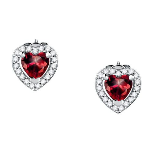 Orecchini Morellato Nobile a cuore in argento 925 con zircone rosso