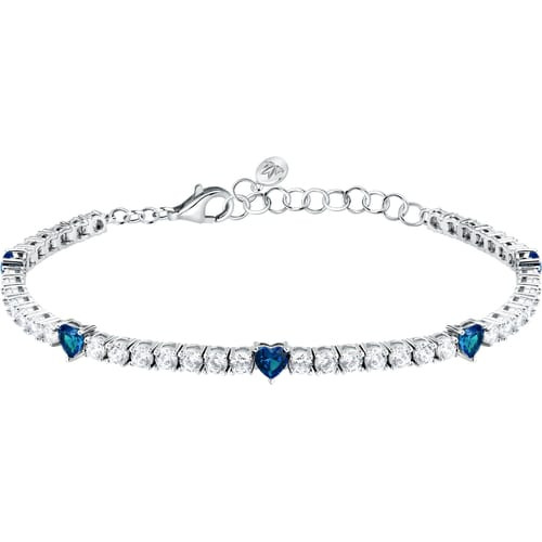 Bracciale Morellato Tesori in argento sostenibile con zirconi e cuori blu