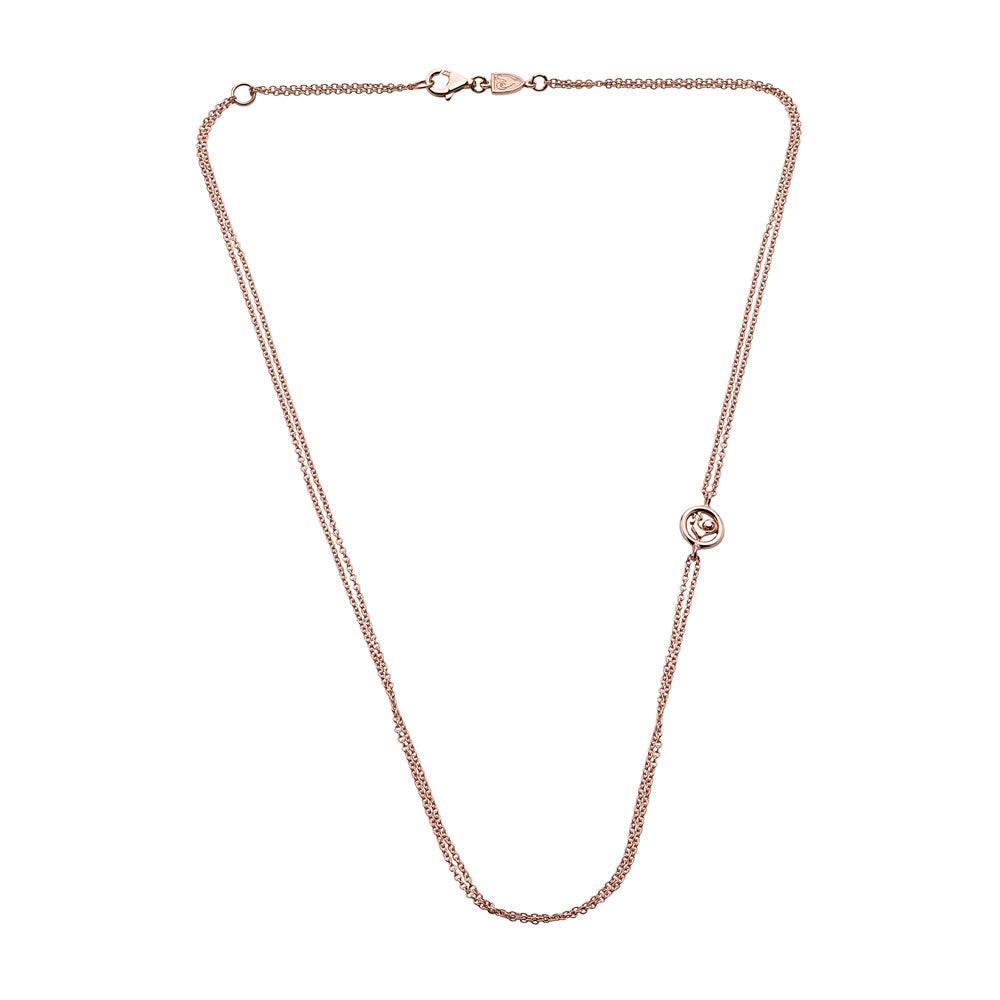 Chantecler Collana Donna Doppia 45 cm | Oro Rosa 18Kt | Intercalare Galletto