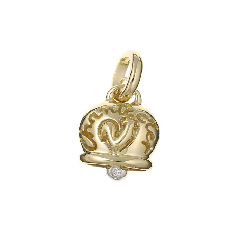 Chantecler Ciondolo Donna Campanelle Medio Diamante | Oro giallo 18Kt | 0,02 CT