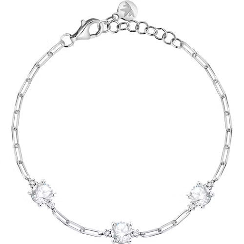 Morellato Bracciale Donna 3 Zirconi Luminosi | Argento Sostenibile | Tesori