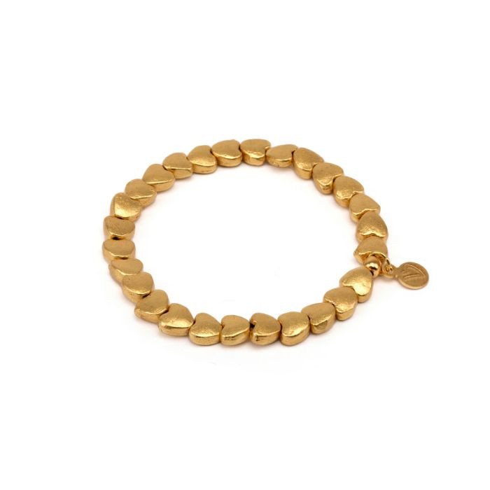 VESTOPAZZO Bracciale Donna Cuori Lisci | Ottone Riciclato | Artigianale