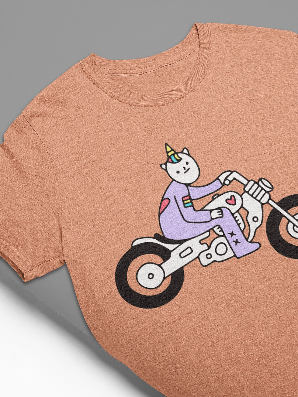 Miniatura: Motorbike Unicorn Tshirt –  Motorbike Unicorn T shirt, Live Life Travel, Mot...