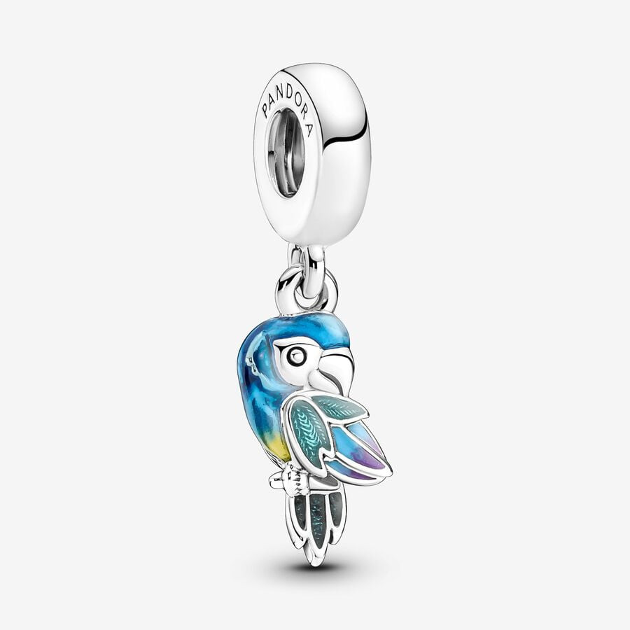 Pandora | Charm | Pappagallo tropicale smaltato | Argento 925 | Smalto a mano