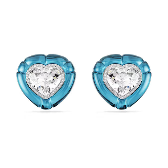 Swarovski Orecchini Donna Cuore Blu Pop Art | Cristalli e Rodio | A Clip