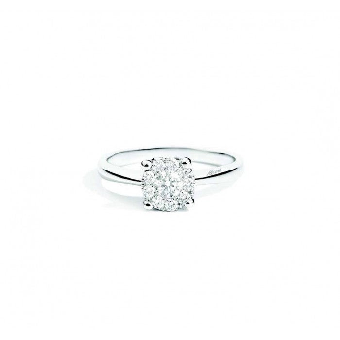 Recarlo Anello Solitario Diamante 0,20 ct | Oro Bianco 18 kt | Taglio Brillante