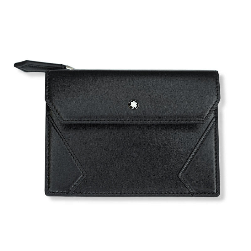 Montblanc Portacarte Con Cerniera Meisterstuck | Pelle Nera | Garanzia 2 Anni