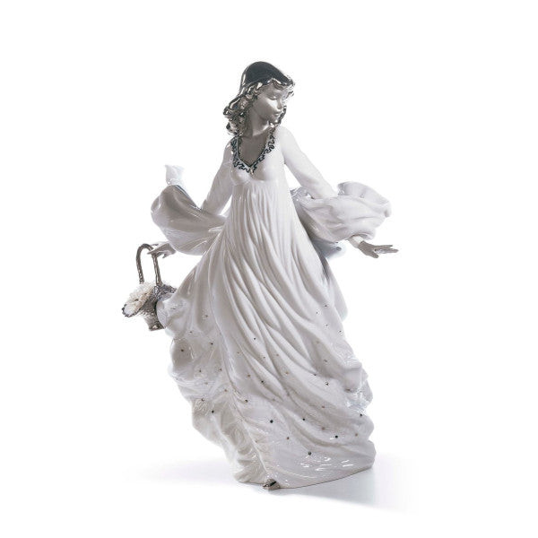 Lladrò Figura Bambina con Torta Splendida Primavera | Porcellana lucida | 30 cm