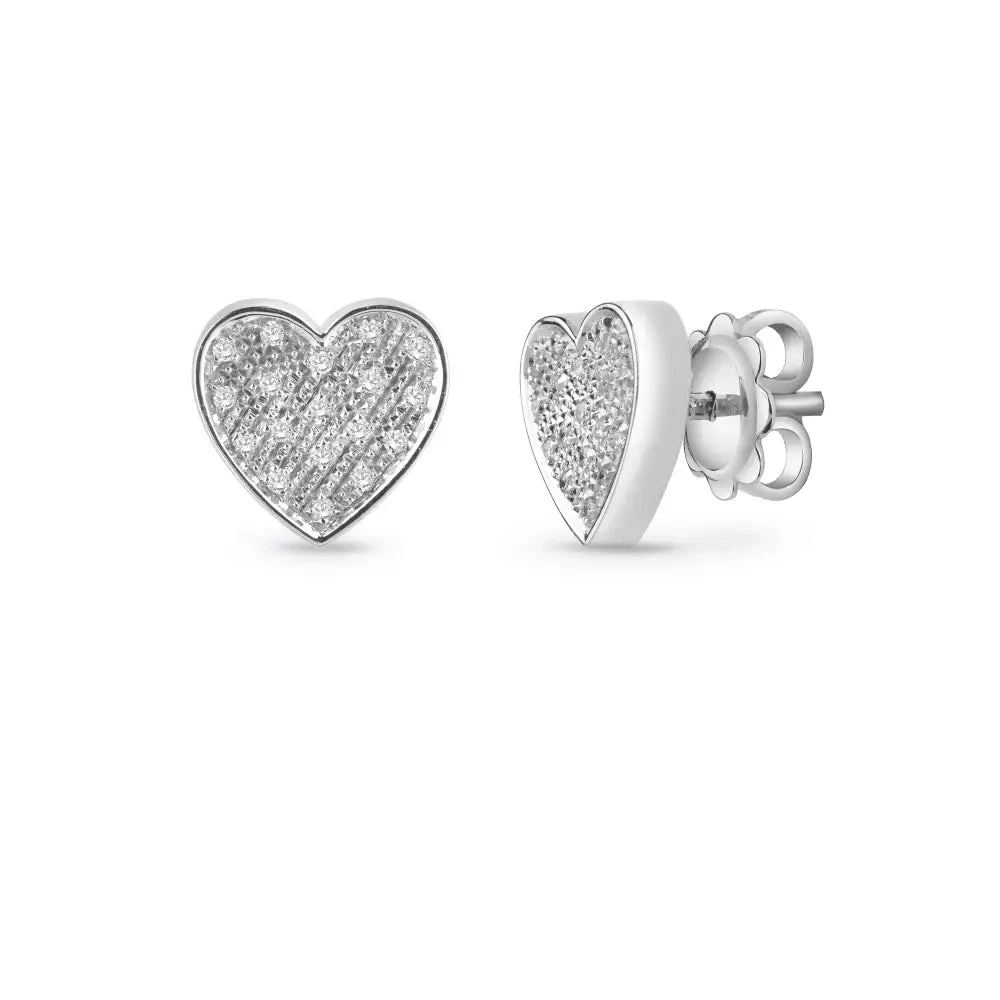 Salvini Orecchini Donna Cuore con Diamanti | Oro Bianco | 0,11 Ct