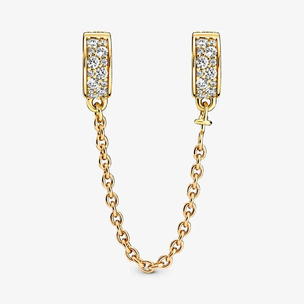 Catena di Sicurezza Pandora Dorata con Pavé