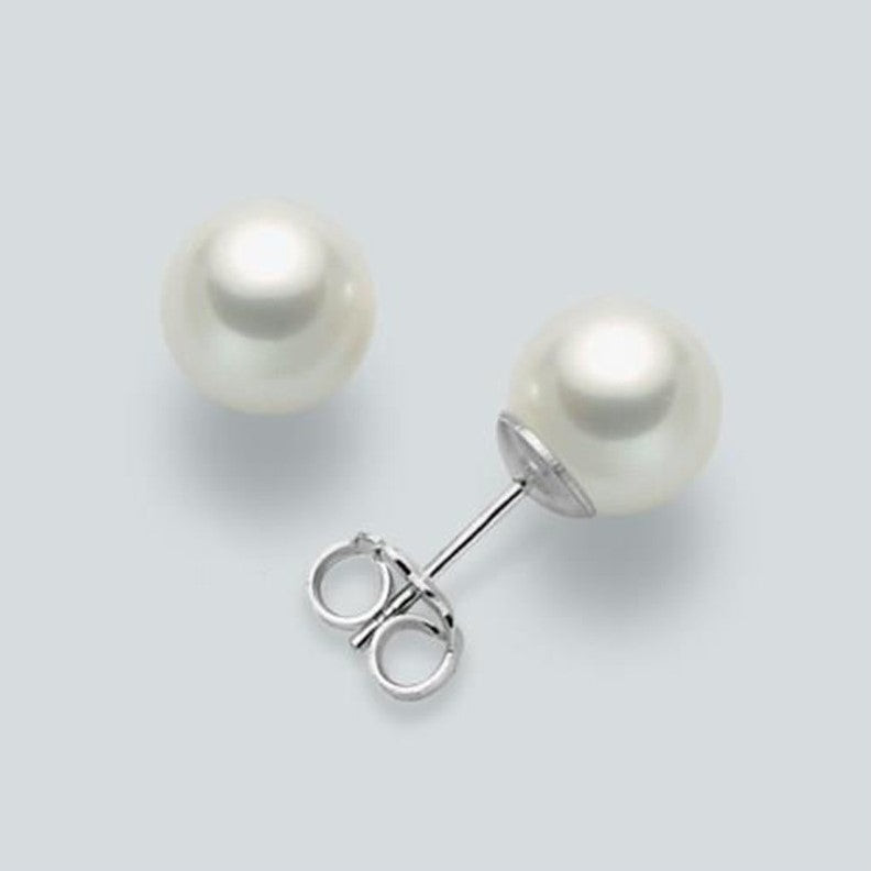 Miluna Orecchini Donna Perle 4,5-5 mm | Oro Bianco 18kt | Acqua Dolce