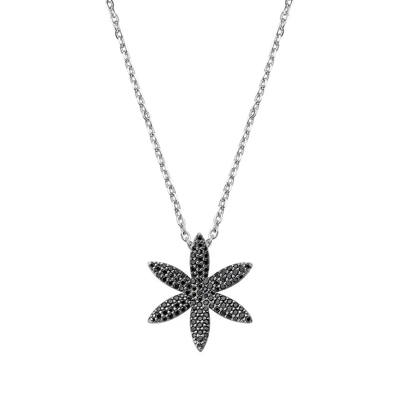 Amen Collana Fiore della Vita con Zirconi Neri