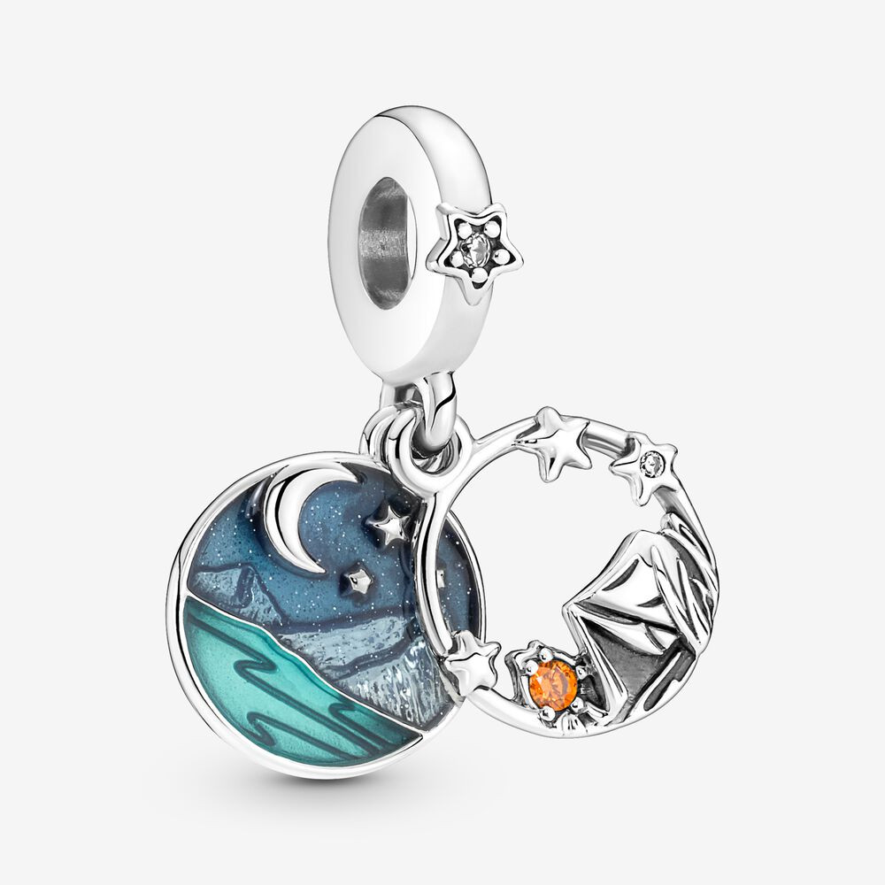 Pandora | Charm | Campeggio sotto le stelle | Argento 925 | Smalto e zirconia