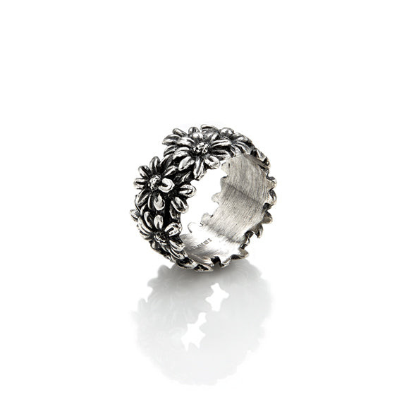 Giovanni Raspini Anello Donna Fascia Margherite | Argento 925 | Artigianale