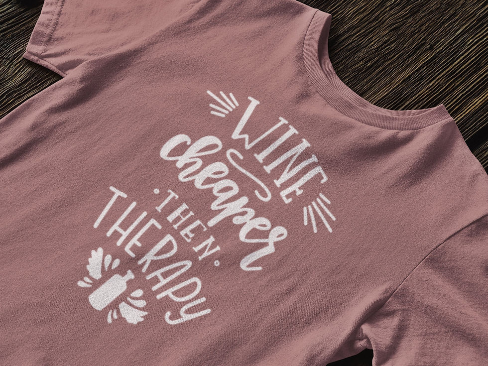 Miniatura: Wine Therapy – Funny Food Shirt, Food Therapy, Kids Present, Group Therapy, ...