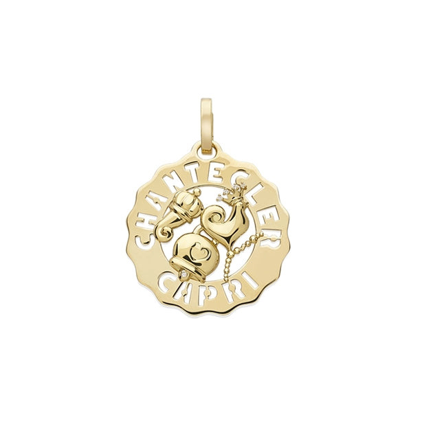 Chantecler Ciondolo Donna Logo Gallo Campanella Cornetto | Oro 18kt | Diamanti