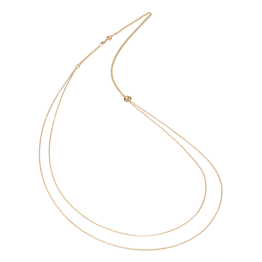 Chantecler Collana rolò doppia 80 cm | Oro giallo 18Kt | Intercalare Galletto