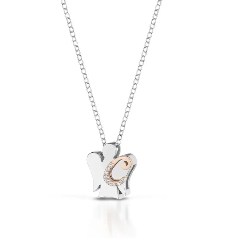 Roberto Giannotti Collana Donna L'Alfabeto Angeli C | Argento 925 | Oro Rosa