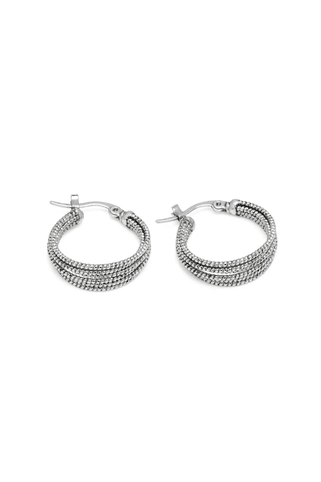 VESTOPAZZO | Orecchini C-Hoop | Luminosi piccoli | Argento placcato