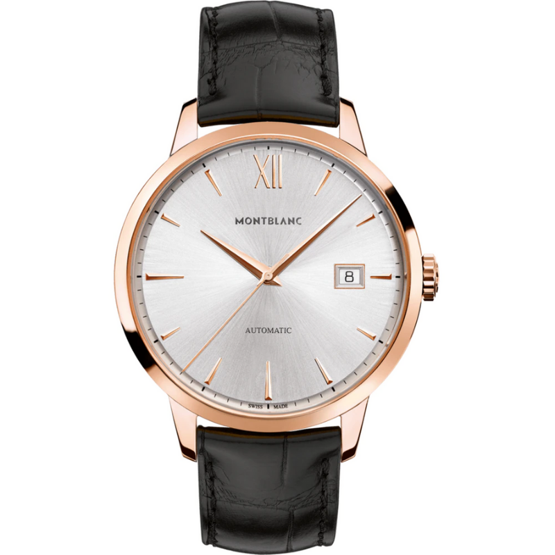 Montblanc Orologio Uomo Heritage Automatic | Oro Rosa 18kt | Pelle Nera