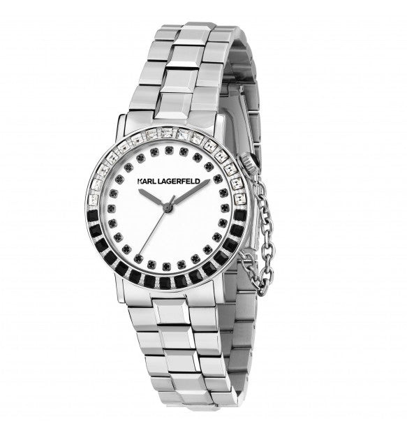 Karl Lagerfeld | Orologio Donna | Zirconi neri | Acciaio inox | Catena