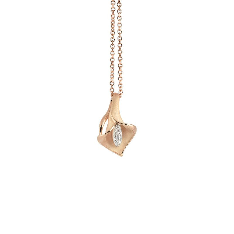 Annamaria Cammilli Collana Donna Calla con Diamanti | Oro Rosa 18 kt | 0,05 ct