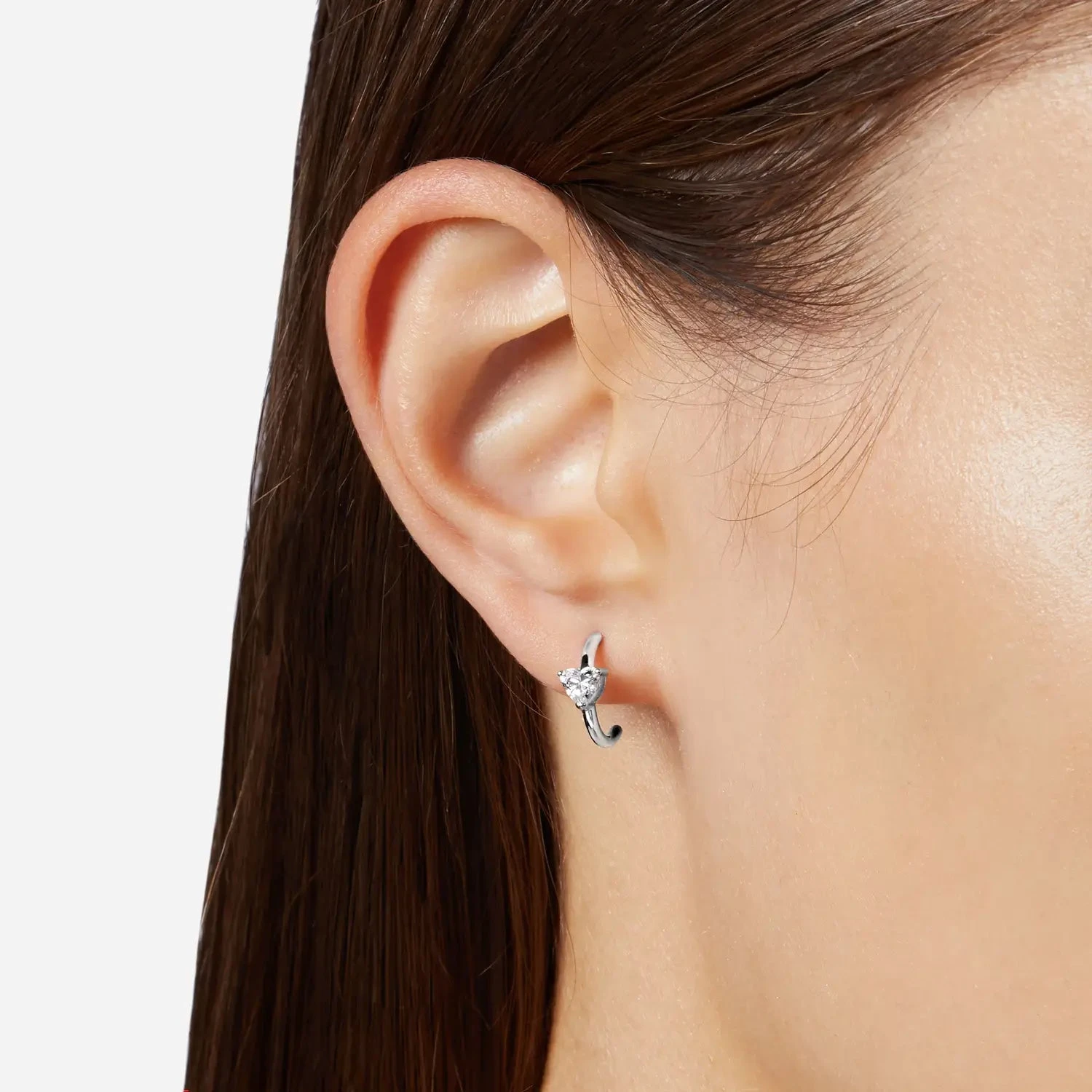 Chiara Ferragni Orecchini Donna Zirconi a Cuore | Argento 925 | Cerchio Ø1,2cm