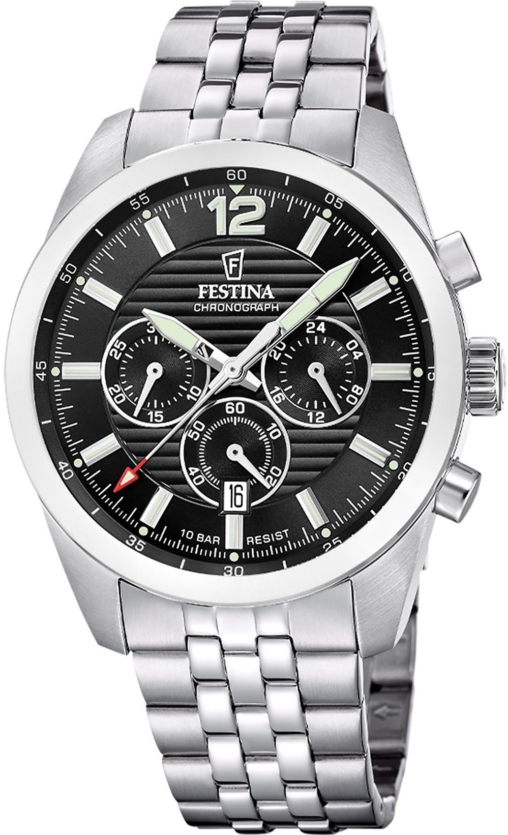 Festina Timeless Chronograph Orologio Uomo Nero Acciaio