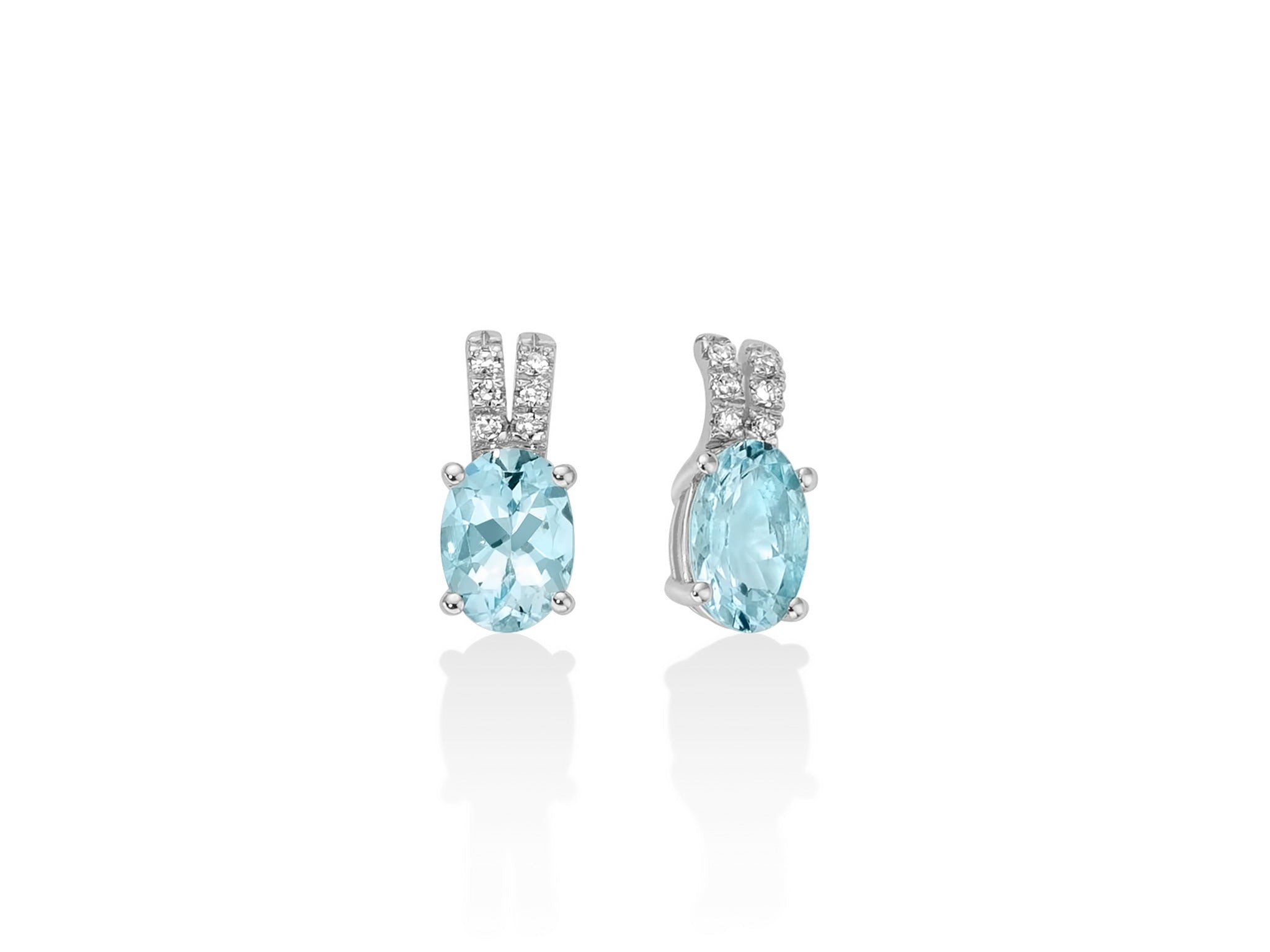 Orecchini Miluna Acquamarina e Diamanti in Oro Bianco 18K
