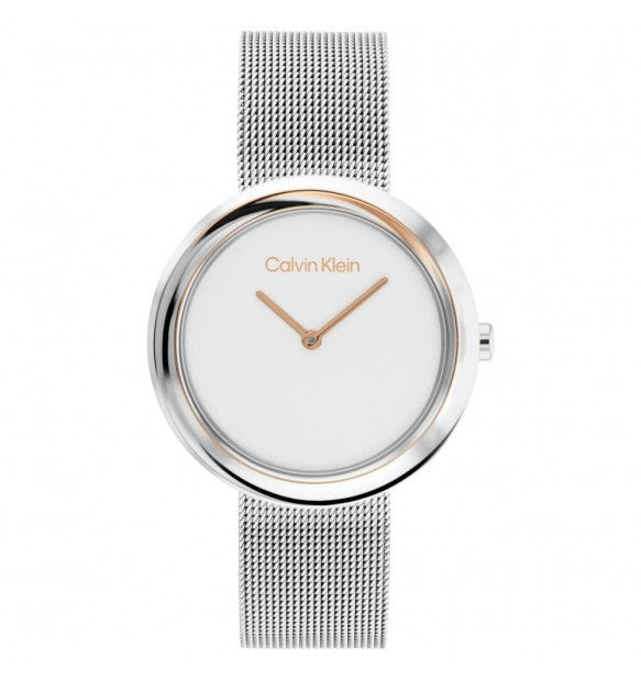Calvin Klein Orologio Donna Twisted Bezel | Acciaio Inox | Maglia Milano