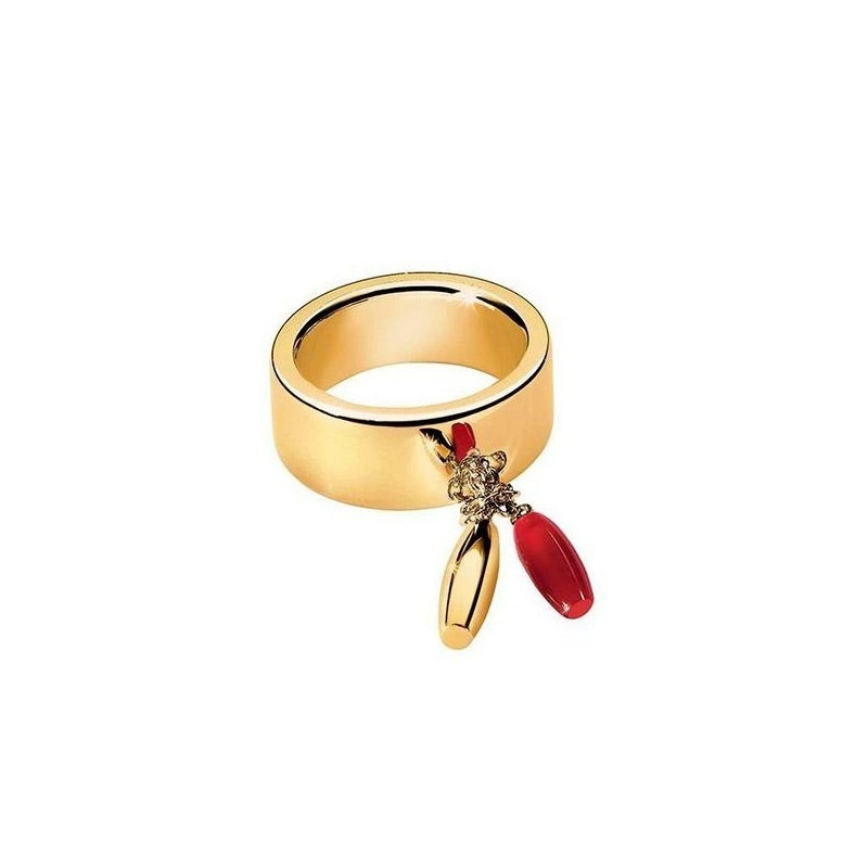 Anello Morellato donna in acciaio oro giallo con quarzo arancio S010C08A