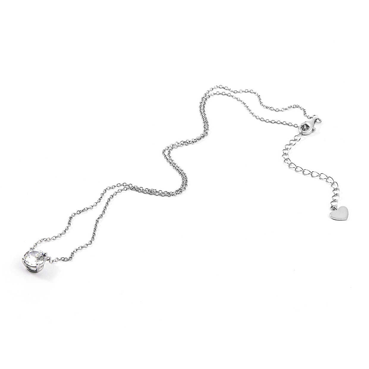 Cesare Paciotti 4US Collana Donna Zircone 7mm | Argento | Regolabile 45cm