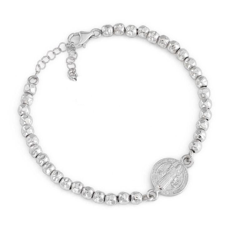 Amen Bracciale San Benedetto in Argento 925 con Sfere