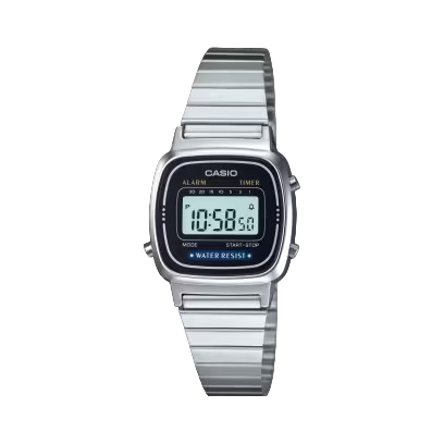 Casio Orologio Uomo Cronometro 1/10s | Cassa in Resina | Cinturino Acciaio Inox