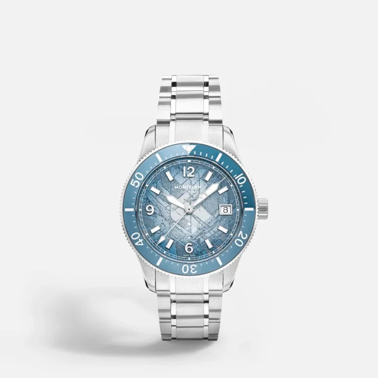 Montblanc | Orologio Uomo | Iced Sea Auto | Acciaio | Blu ghiacciaio, 300m ISO