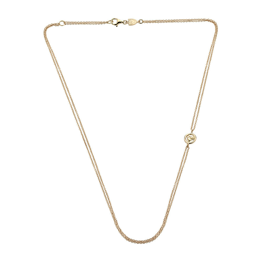 Chantecler Collana Rolò Doppio 45 cm | Oro Giallo 18Kt | Intercalare Galletto