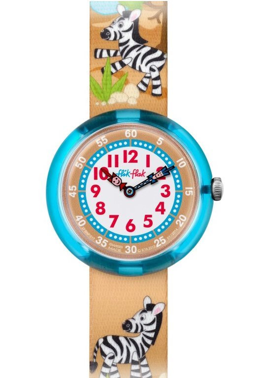 Flik Flak Orologio Bambino Tema Zebralandia | Cassa in plastica | Resistente 30m