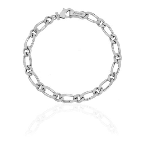 UNOAERRE Bracciale Uomo Catena Fantasia | Catene Grumetta e Figaro | 21 cm