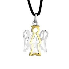 Roberto Giannotti Ciondolo Donna Angelo | Oro giallo e bianco 9Kt | 1,3×1,5cm